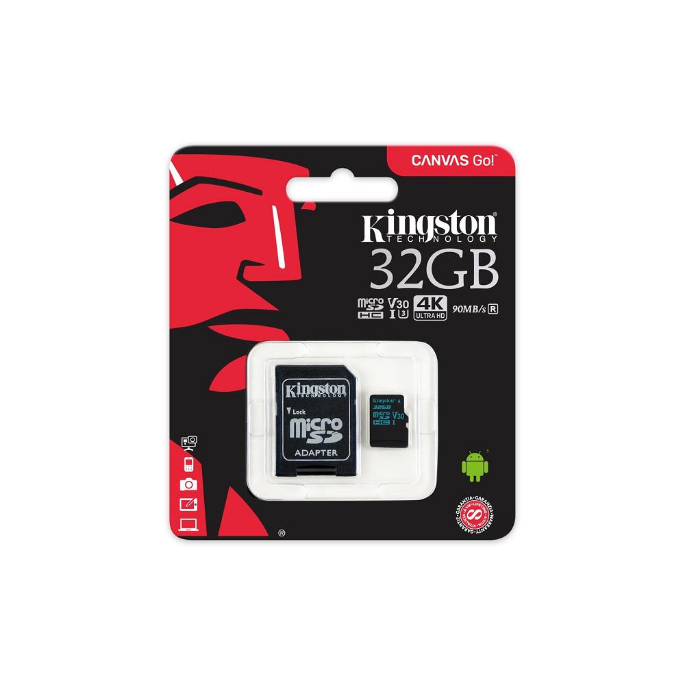 Micro SDHC Kingston, 32GB, CLASS 10 UHS-I, R/W 45/10 MB/s, adaptor SD