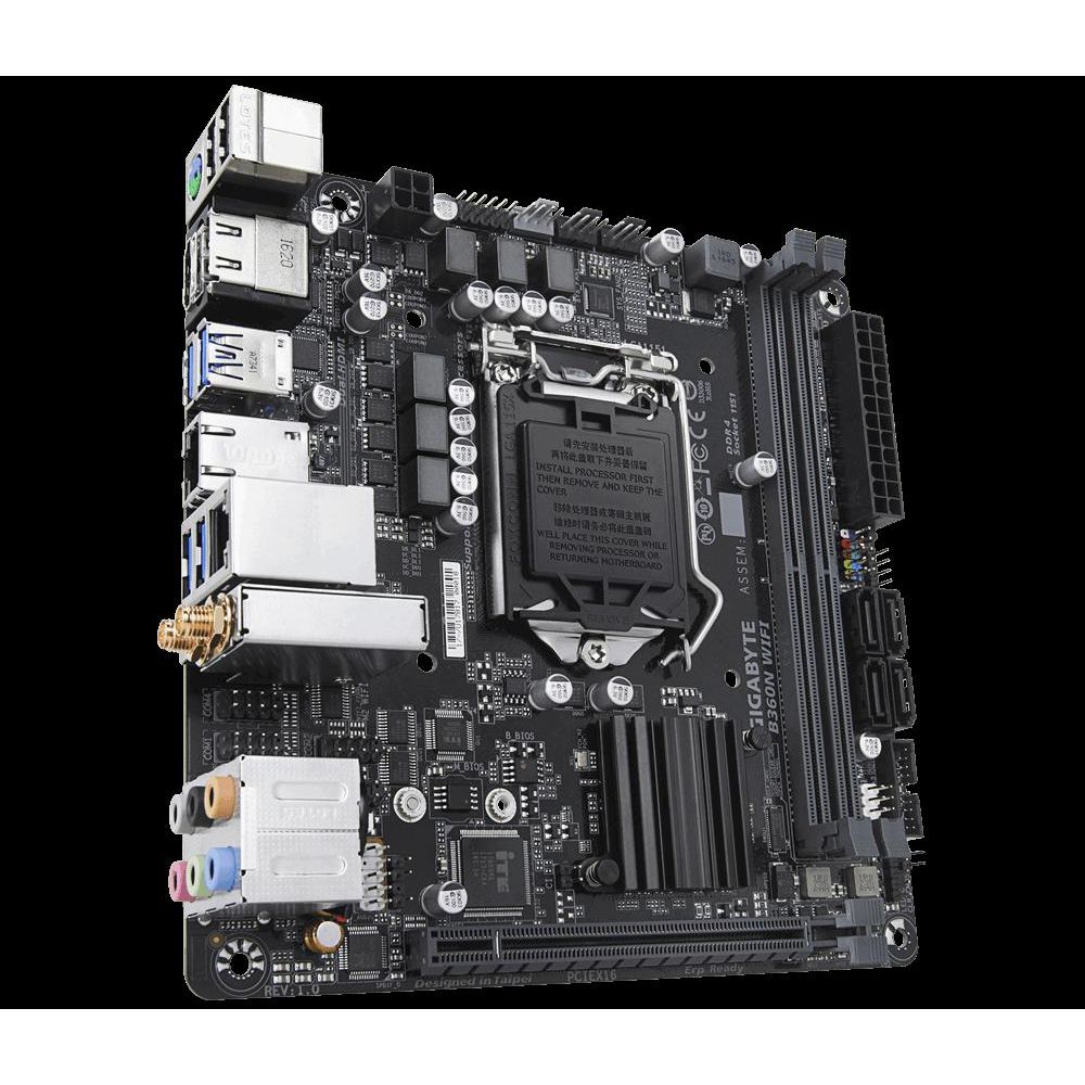 Placa de baza Gigabyte Socket LGA1151 v2, B360N WIFI, 2x DDR4 2666/2400/2133MHz, 1x PCIe x16, 4x SATA 6Gb/s, 2x Intel GbE LAN 10/100/1000 Mbit, 2x