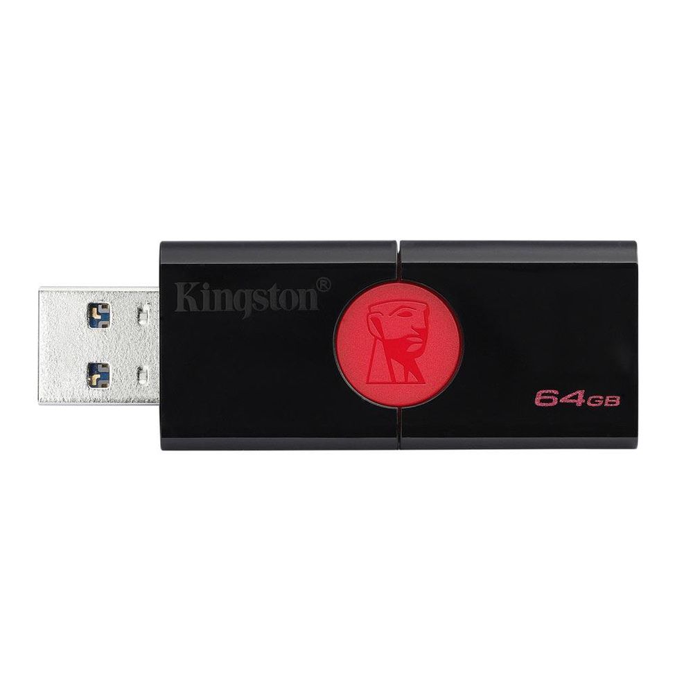USB Flash Drive Kingston, 64GB, DT106, USB 3.1, Speed: 100MB/s read, Negru