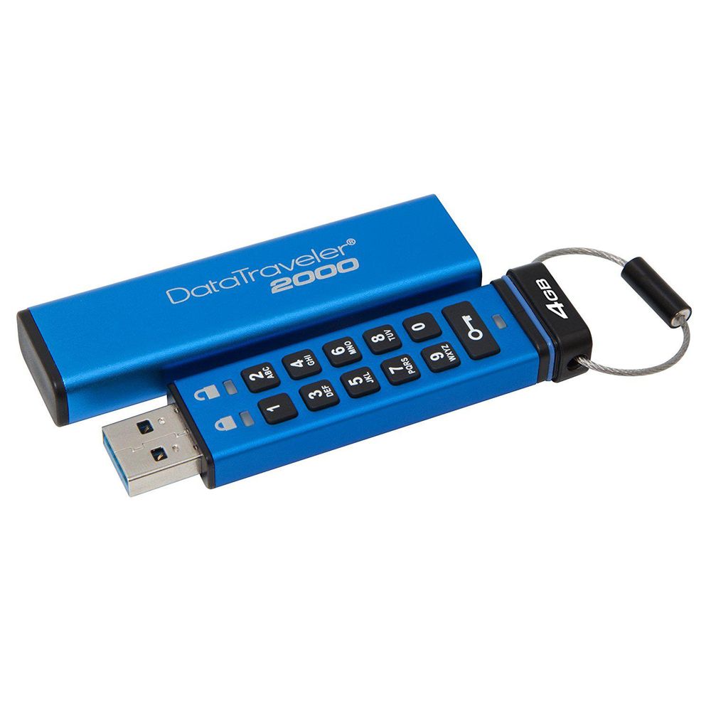 USB Flash Drive Kingston, 4GB, DT2000, USB 3.0, Keypad