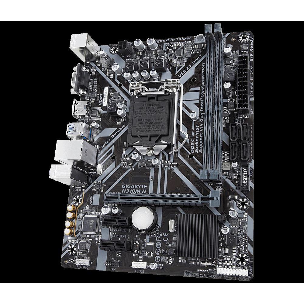 Placa de baza Gigabyte H310M H, Socket LGA1151 v2, 2*DDR4 2666/2400/2133MHz memory modules, 1x D-sub/HDMI, 1x PCI Express x16 slot, 2x PCIe x1 Slot,