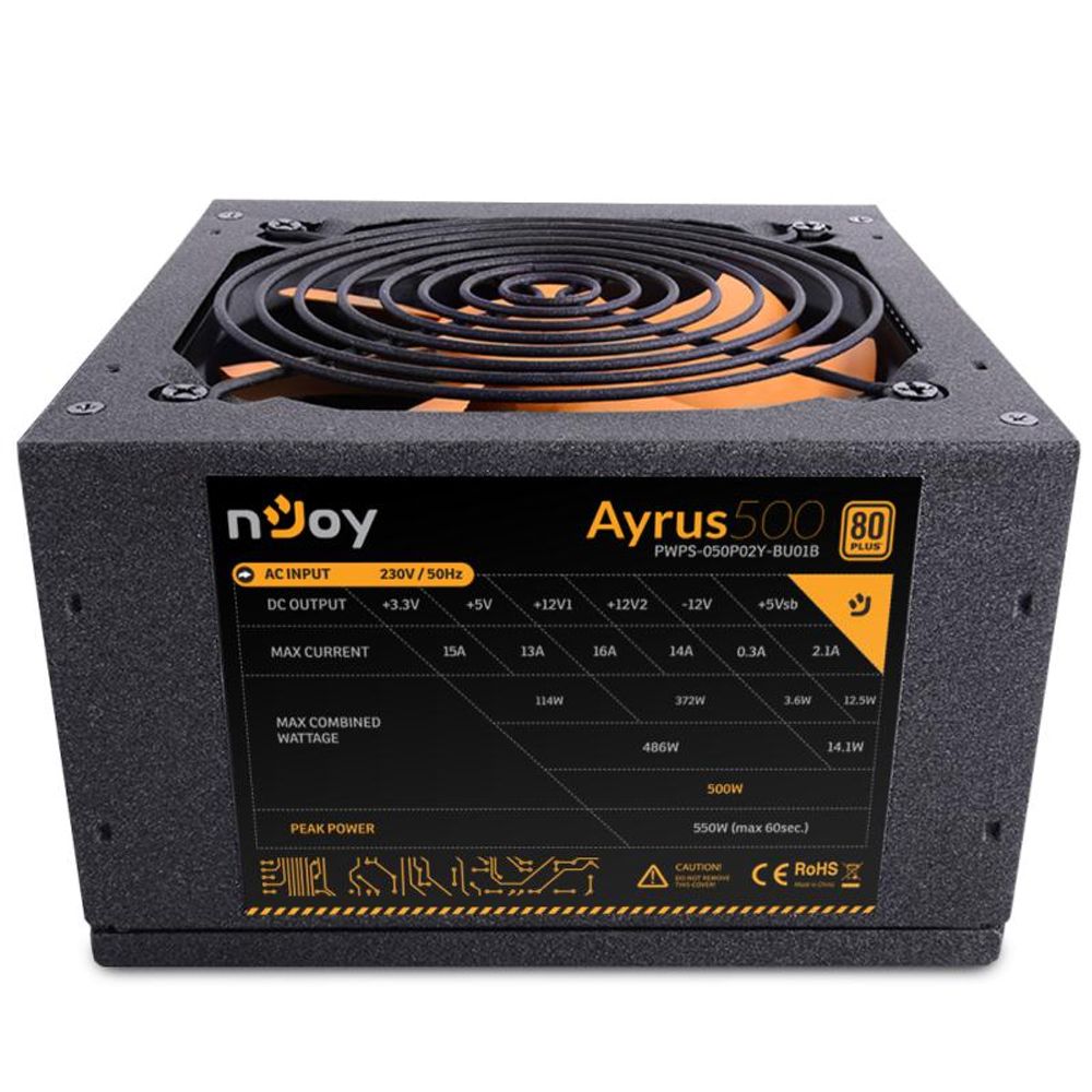 Sursa atx Njoy 500W, Ayrus 500, Eff 80%, 12V 2.3, ventilator 12mm dacris.net imagine 2022 depozituldepapetarie.ro