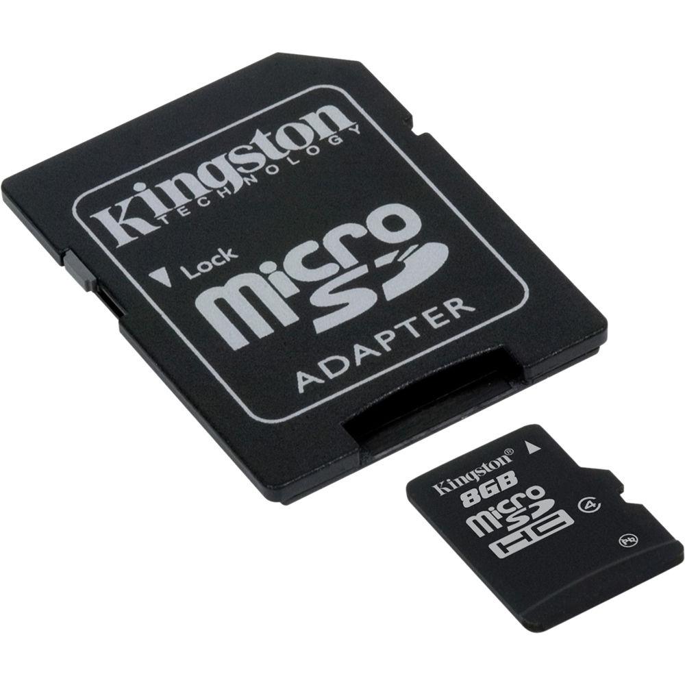 Micro Secure Digital Card Kingston, 8GB, Clasa 4, adaptor SD