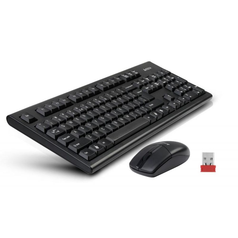 Kit tastatura + mouse A4tech 3100N, wireless, negru A4Tech imagine 2022 cartile.ro