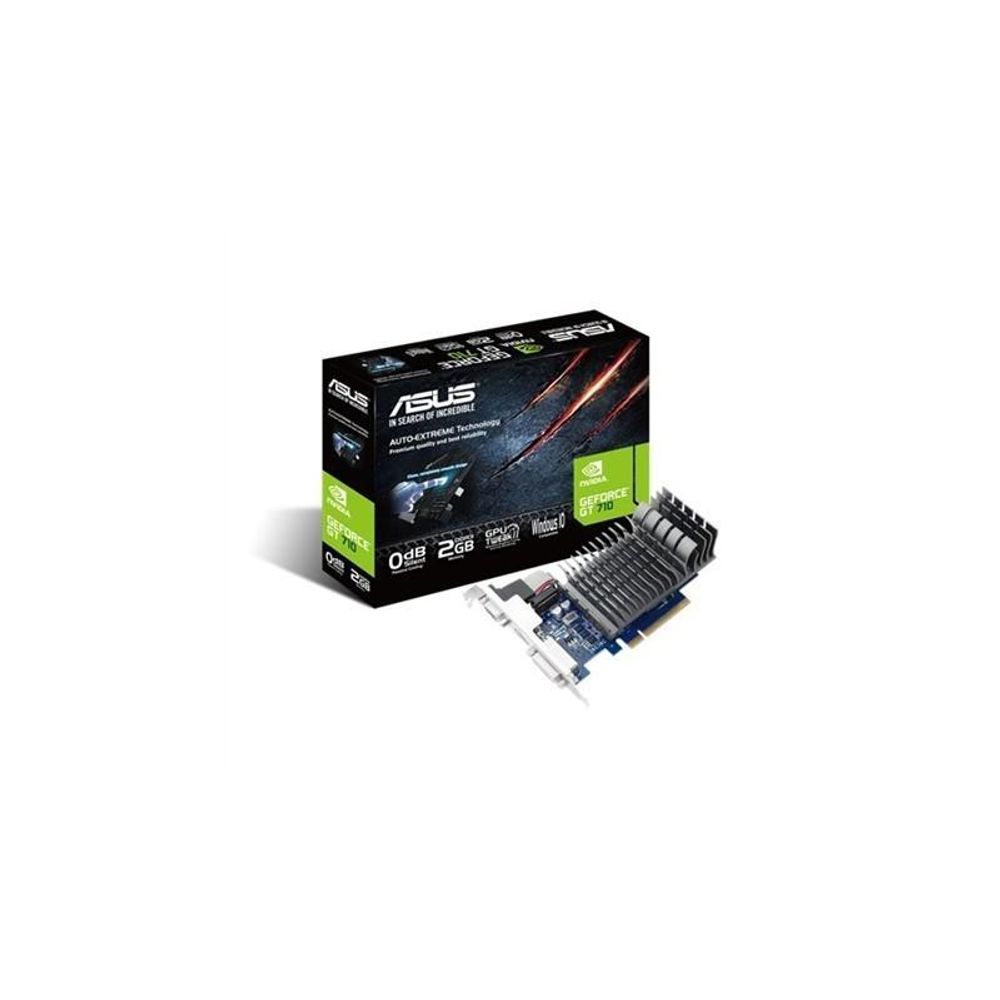 Placa video Asus NVIDIA 710-2-SL, GT710, PCI-E 2.0, 2048MB DDR3, 64bit, 954 Mhz, 1800 Mhz, VGA, DVI, HDMI, HEATSINK