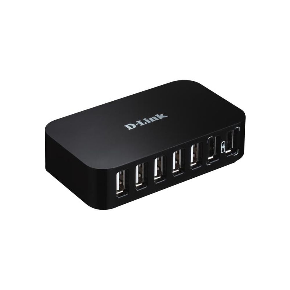 Hub USB D-Link, DUB-H7, 7 porturi, USB 2.0, adapter 5 V, negru