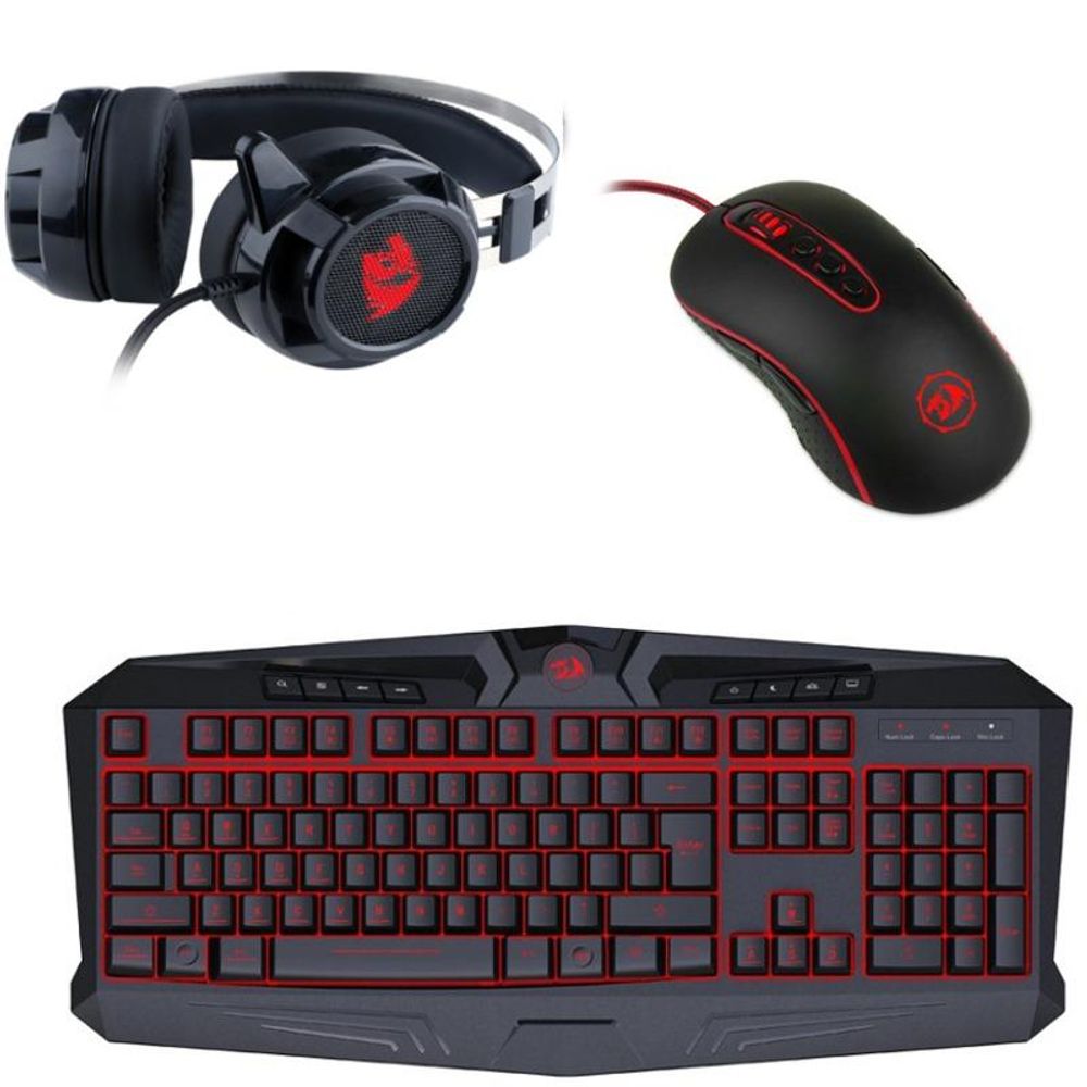 Kit Genius Gaming Keyboard + Gaming Headset + Gaming Mouse, wired, black, KMH-200 (K + M) Interface USB, concave/optical, KMH-200 (HS-G500) Driver