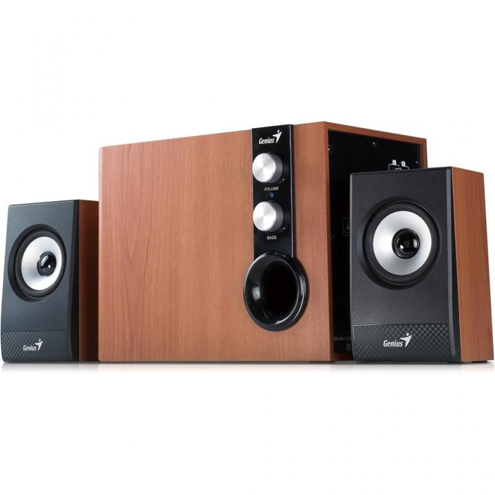 Boxe Genius 2.1 SW-HF2.1 1205, 32W(Subwoofer 14W+2 sateliti*9W), culoare lemn de cires