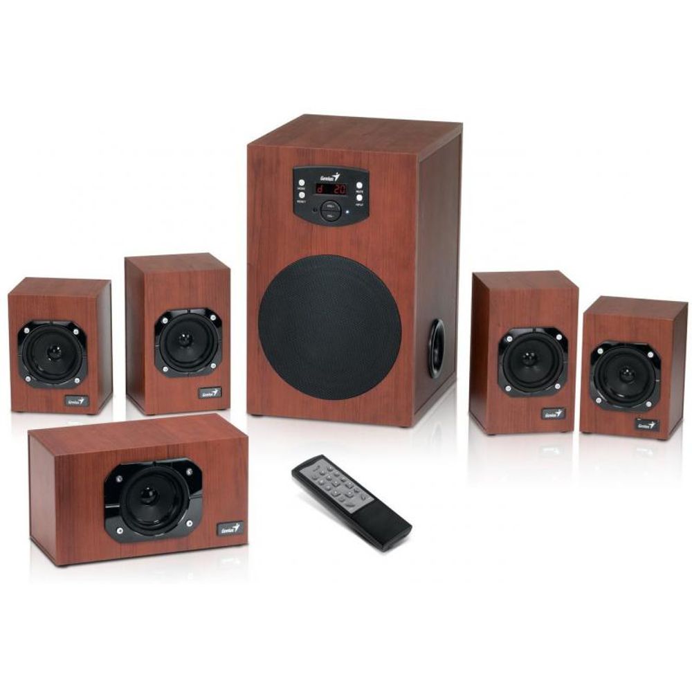 Boxe Genius 5.1 SW-HF5.1 4600, 125W(Subwoofer 45W+5 sateliti*16W), lemn, telecomanda