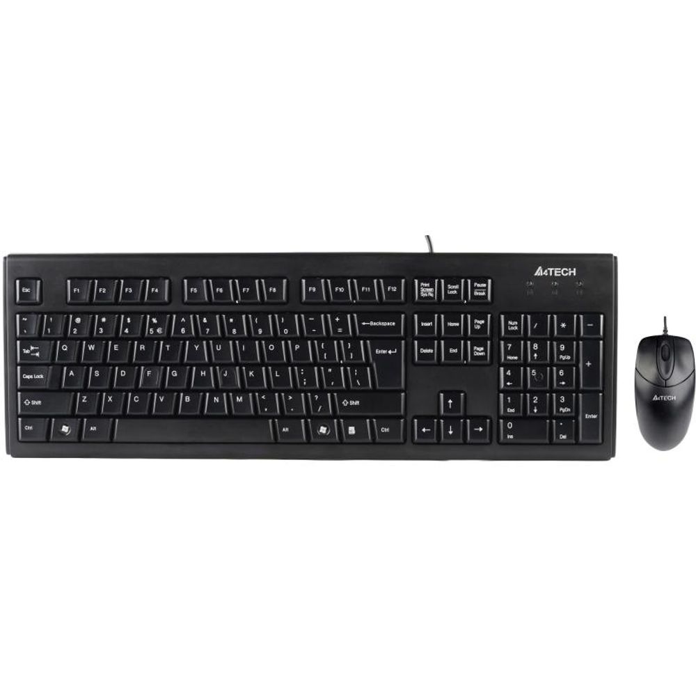 Kit tastatura + mouse A4tech KRS-8372, cu fir, negru A4Tech imagine 2022 cartile.ro