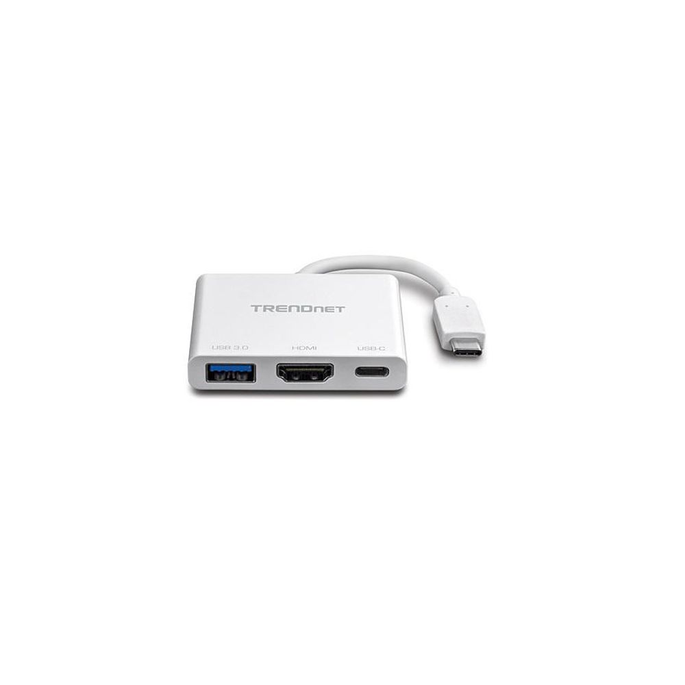 Trendnet USB-C to HDMI with Power Delivery and USB 3.0 Port, TUC-HDMI3; Full 1080p HD resolution support with a 60 Hz refresh rate, Max. 3840 x 2160