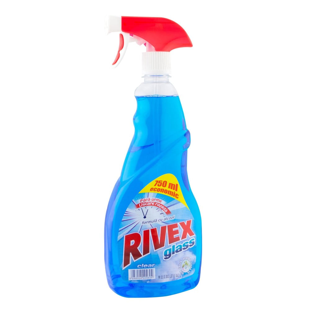 Detergent pentru geamuri Rivex, cu pulverizator, 750 ml