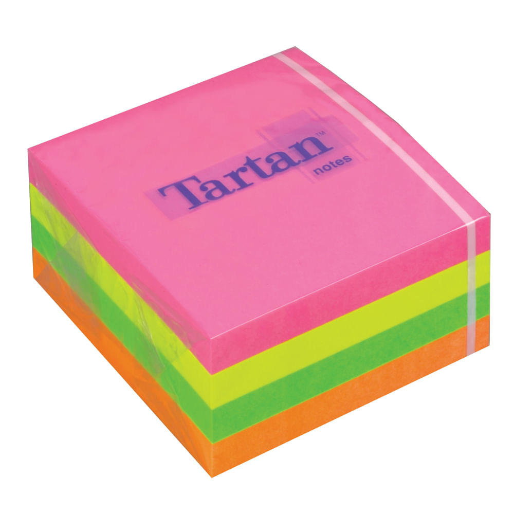 Notite adezive 3M Tartan, neon 76 x 76 mm, 400 file 3M