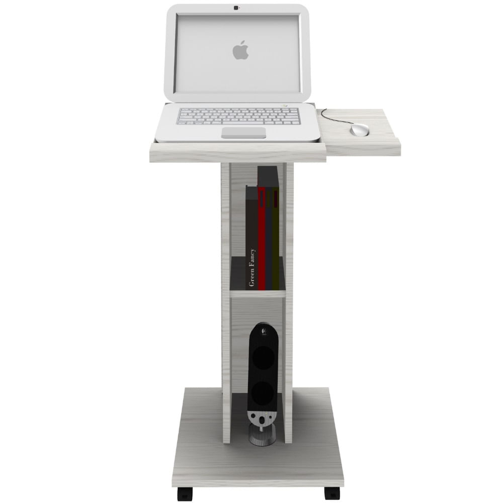 Pupitru mobil laptop, stejar alb