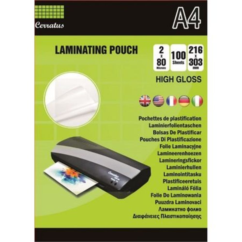 Folie laminat cerratus, a4, 80 microni, 100 bucati/top
