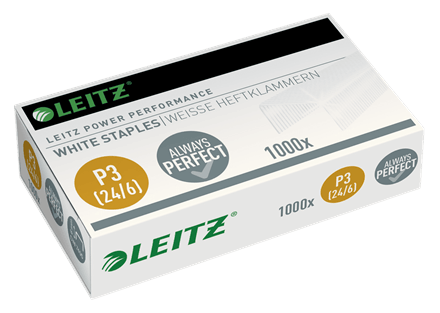 Capse 24/6 Leitz Power Performance albe 1000 bucati/cutie