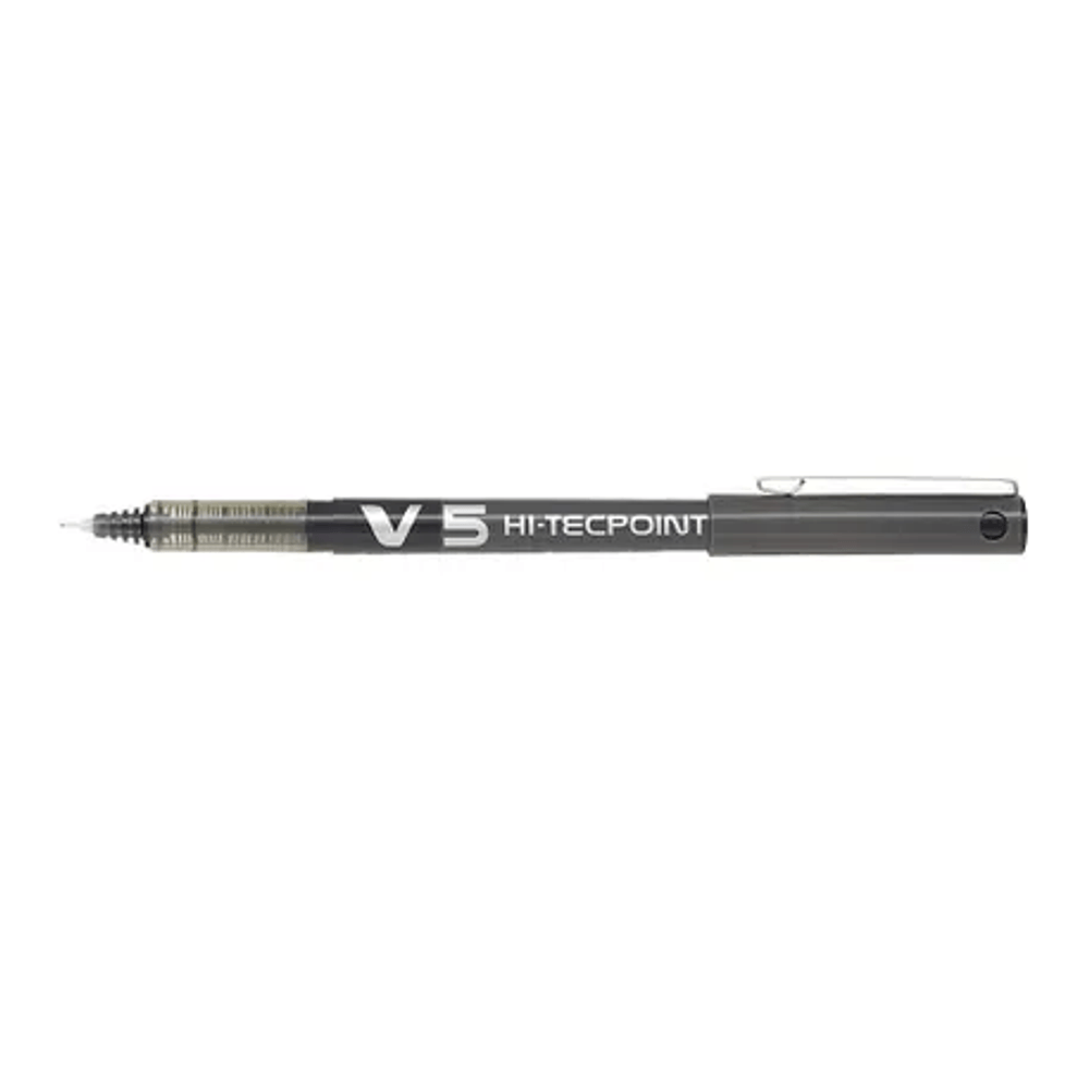 Roller pilot v5 hi-tecpoint, 0.5 mm, 12 bucati/cutie, negru