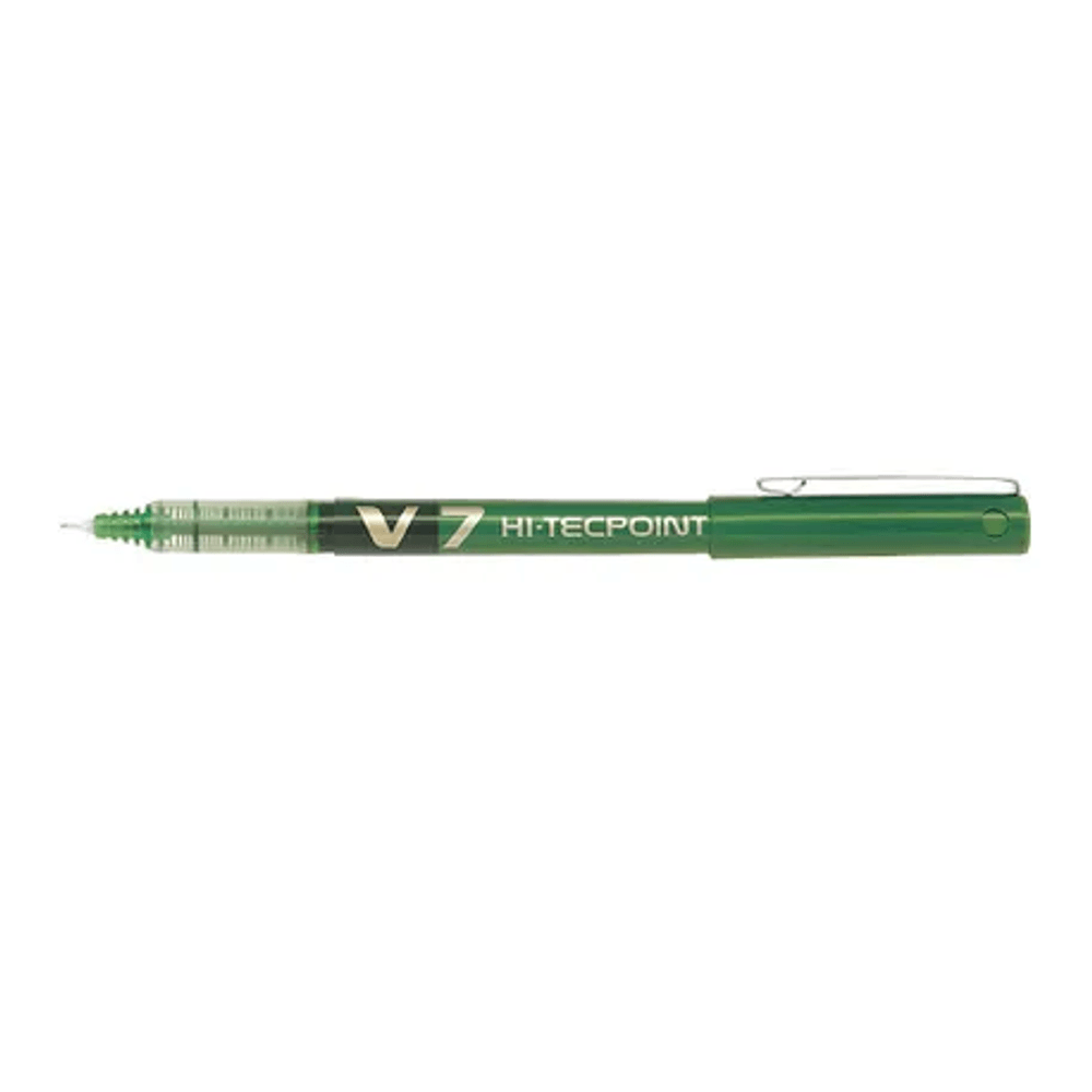 Roller pilot v7 hi-tecpoint, 0.7 mm, 12 bucati/cutie, verde