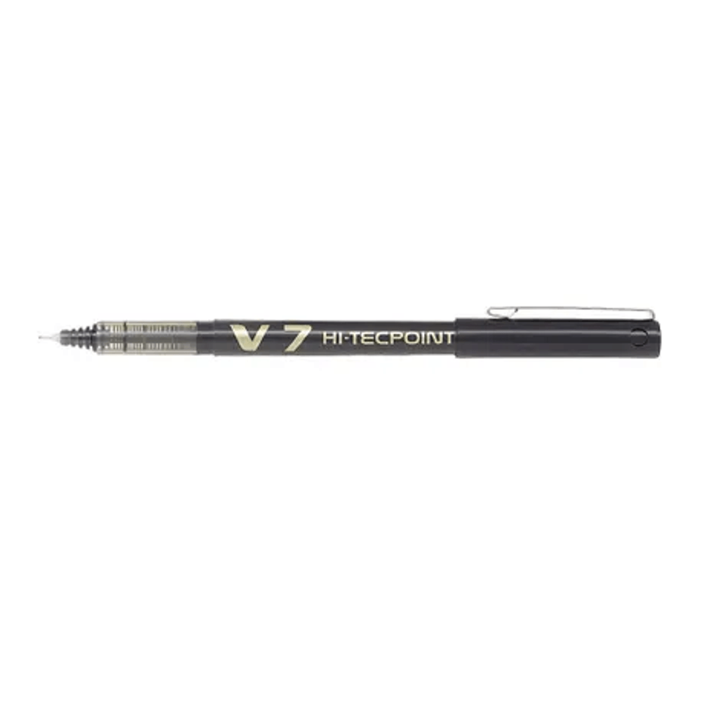 Roller pilot v7 hi-tecpoint, 0.7 mm, 12 bucati/cutie, negru