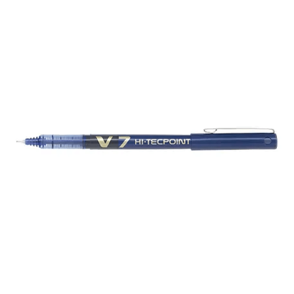 Roller pilot v7 hi-tecpoint, 0.7 mm, 12 bucati/cutie, albastru