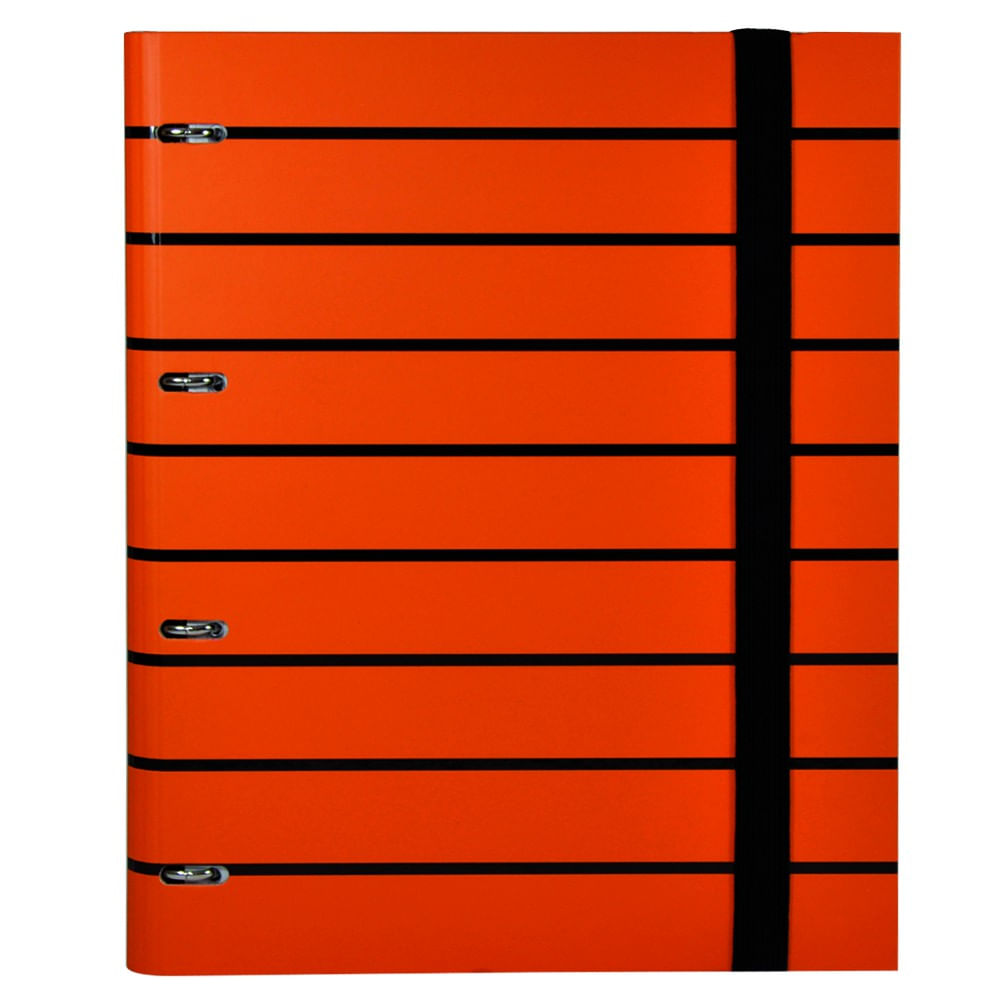 Caiet mecanic a4 senfort t-stripes, 4 inele, 120 coli, portocaliu