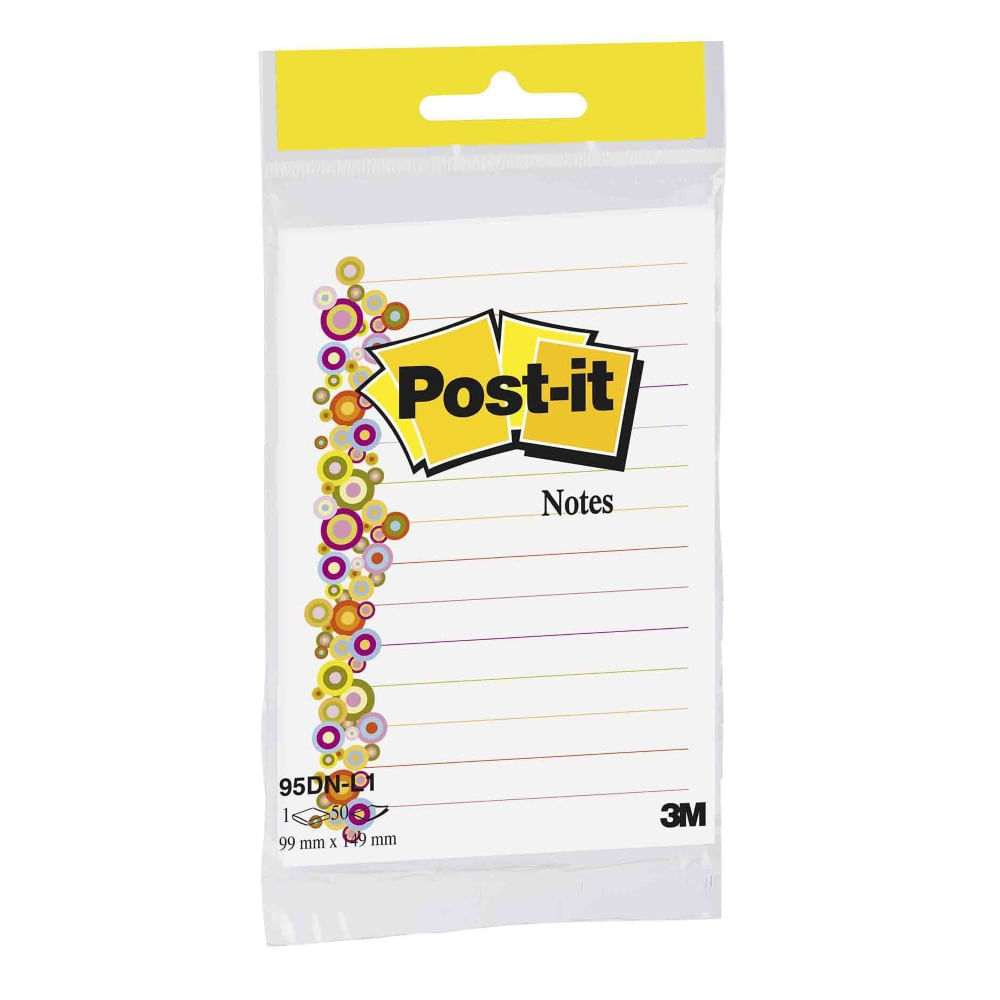 Notes Adezive 3M Post-it 99 x 149 mm alb liniate 50 file Notite Adezive 3M Post-it 50 file