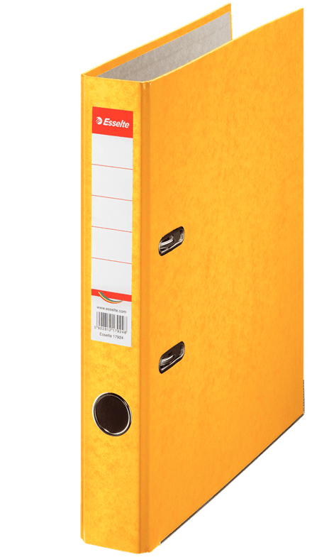 Biblioraft carton prespan A4 5 cm Esselte Rainbow galben