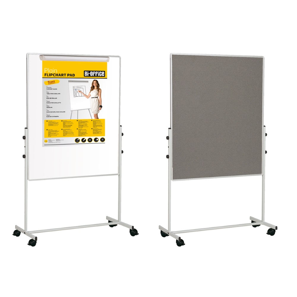 Panou mobil bi-silque, magnetic/fetru, 180 x 120 cm