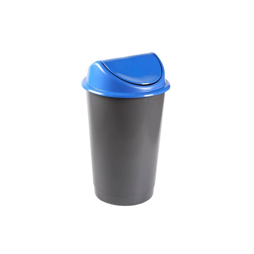 Cos gunoi deseuri selective, cu capac batant, 60l, albastru