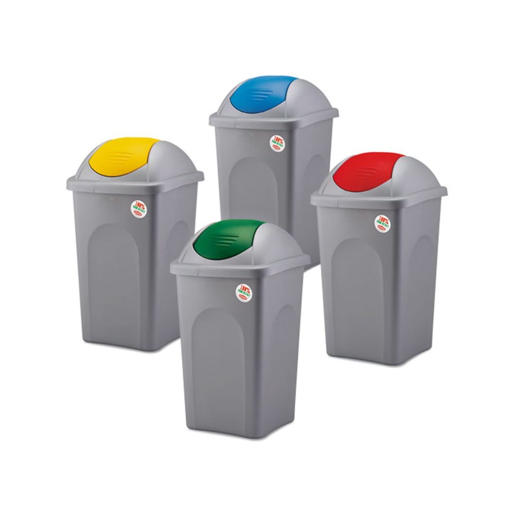 Cos gunoi deseuri selective, capac batant, 30l, verde