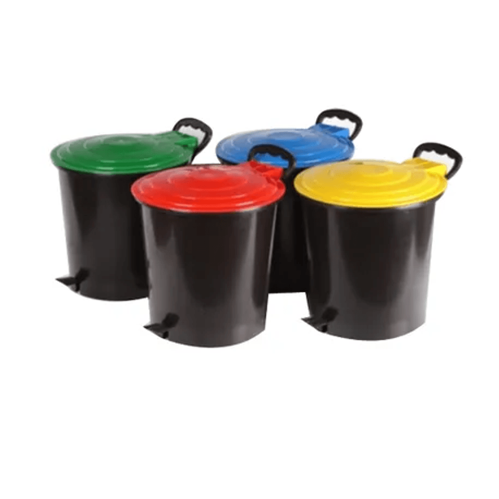 Cos de gunoi cu capac si pedala, deseuri selective, 10l, galben