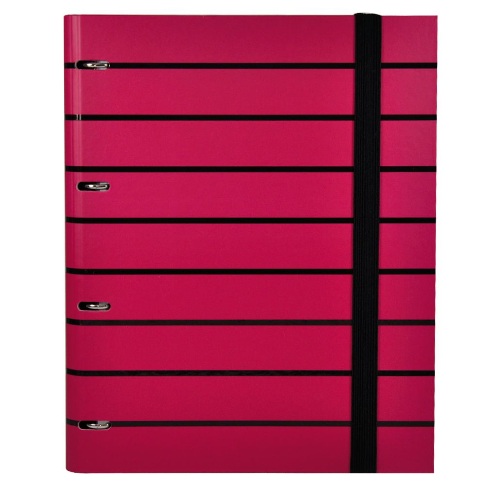 Caiet mecanic a4 senfort t-stripes, 4 inele, 120 coli, fucsia