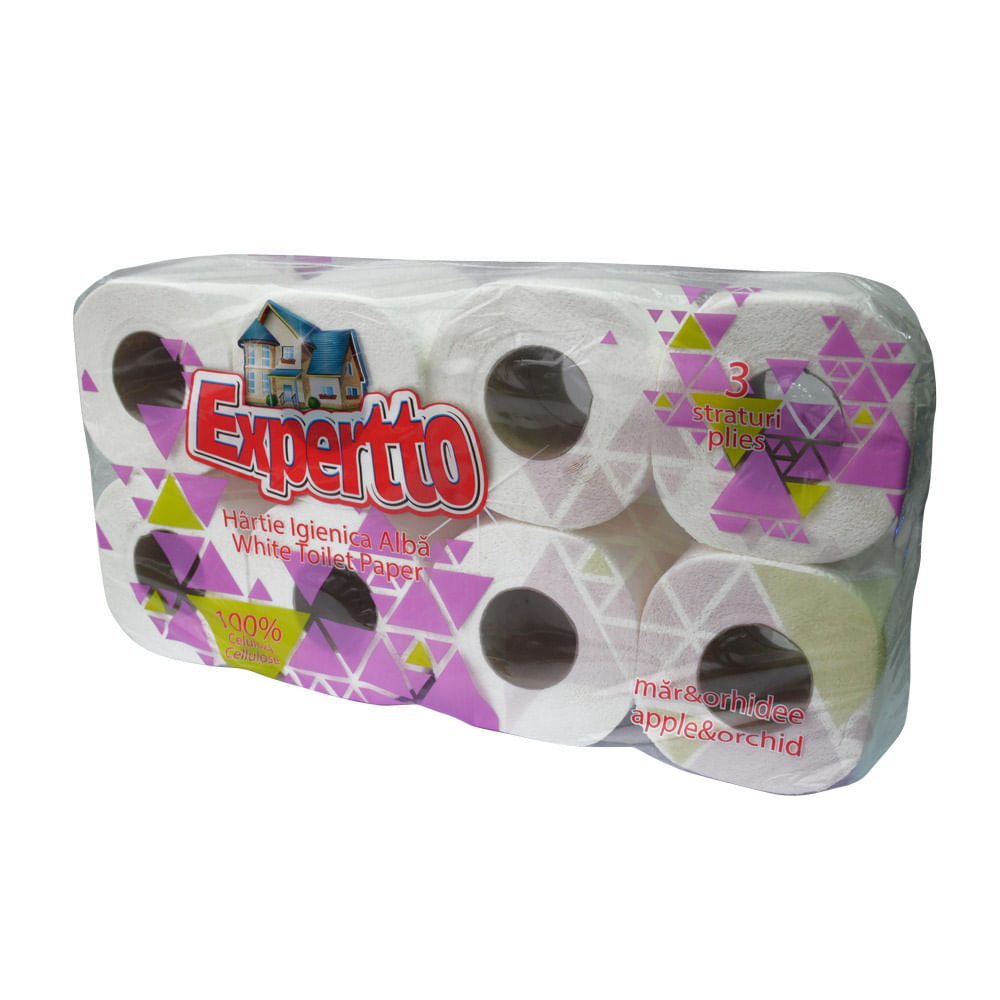 Hartie igienica parfumata expertto, 3 straturi, 8 role/set