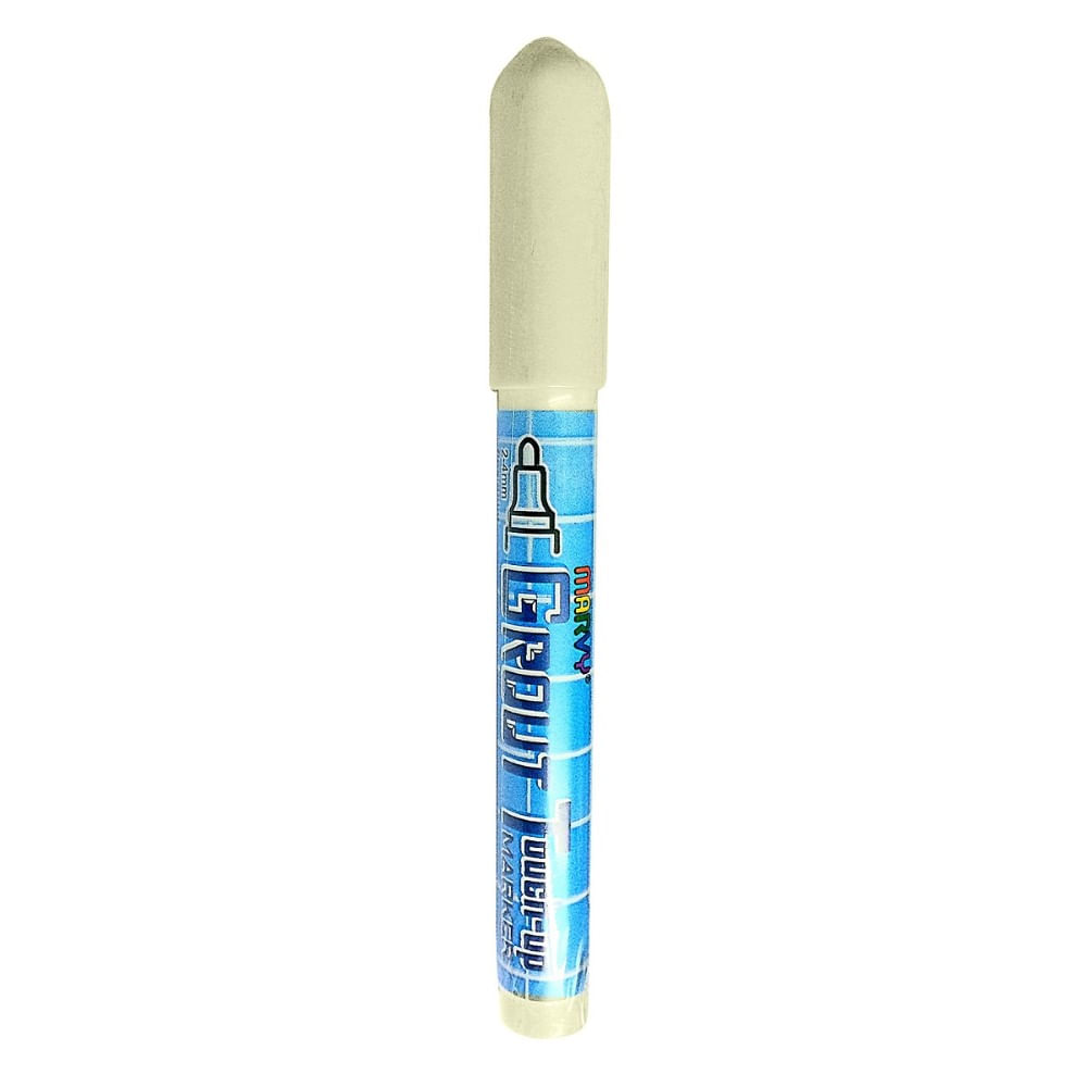 Marker permanent uchida 910, varf rotund, 2 - 4 mm, pentru rosturi, alb