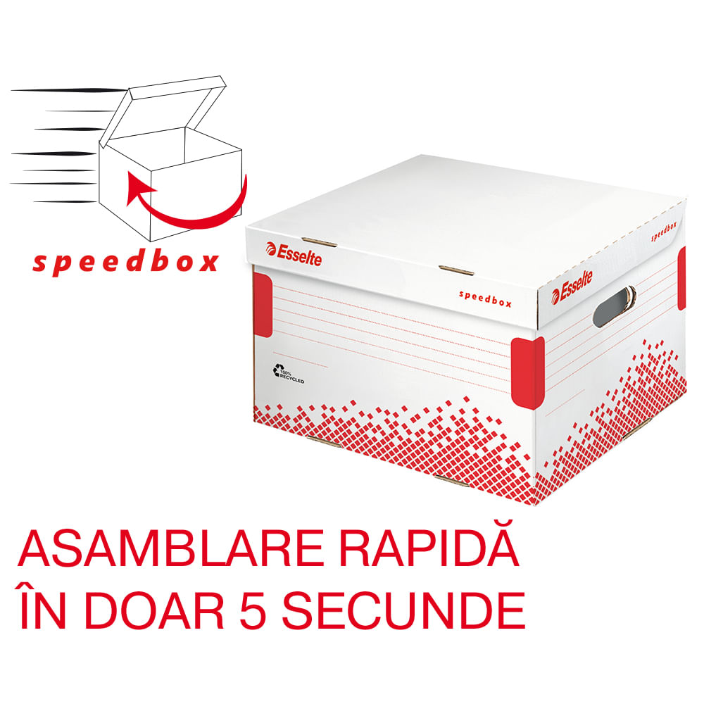 Container pentru arhivare si transport, esselte speedbox, cu capac, 