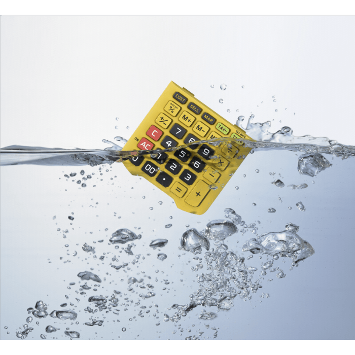 Calculator de birou 12 digits Casio rezistent la apa si praf portocaliu Casio imagine 2022 depozituldepapetarie.ro