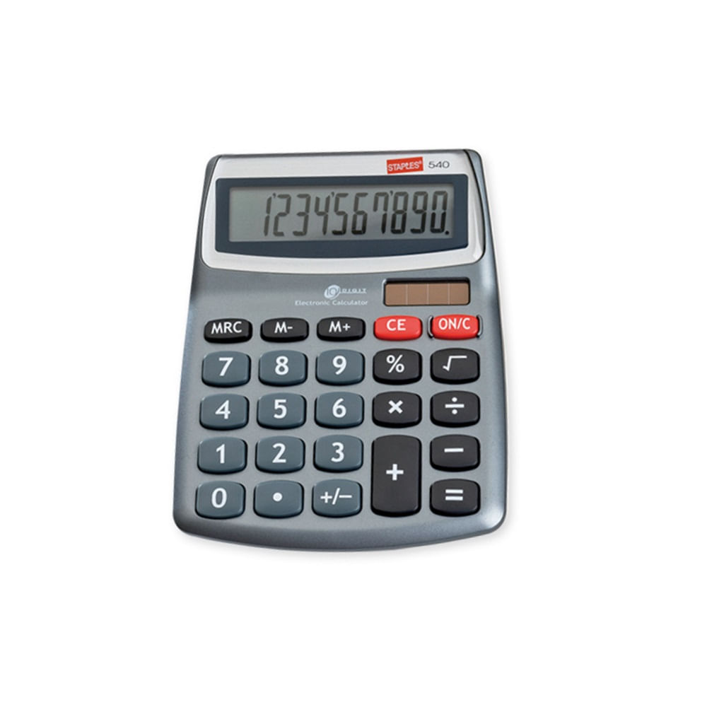 Calculator de birou Staples 540, 10 digits, gri dacris.net imagine 2022 depozituldepapetarie.ro