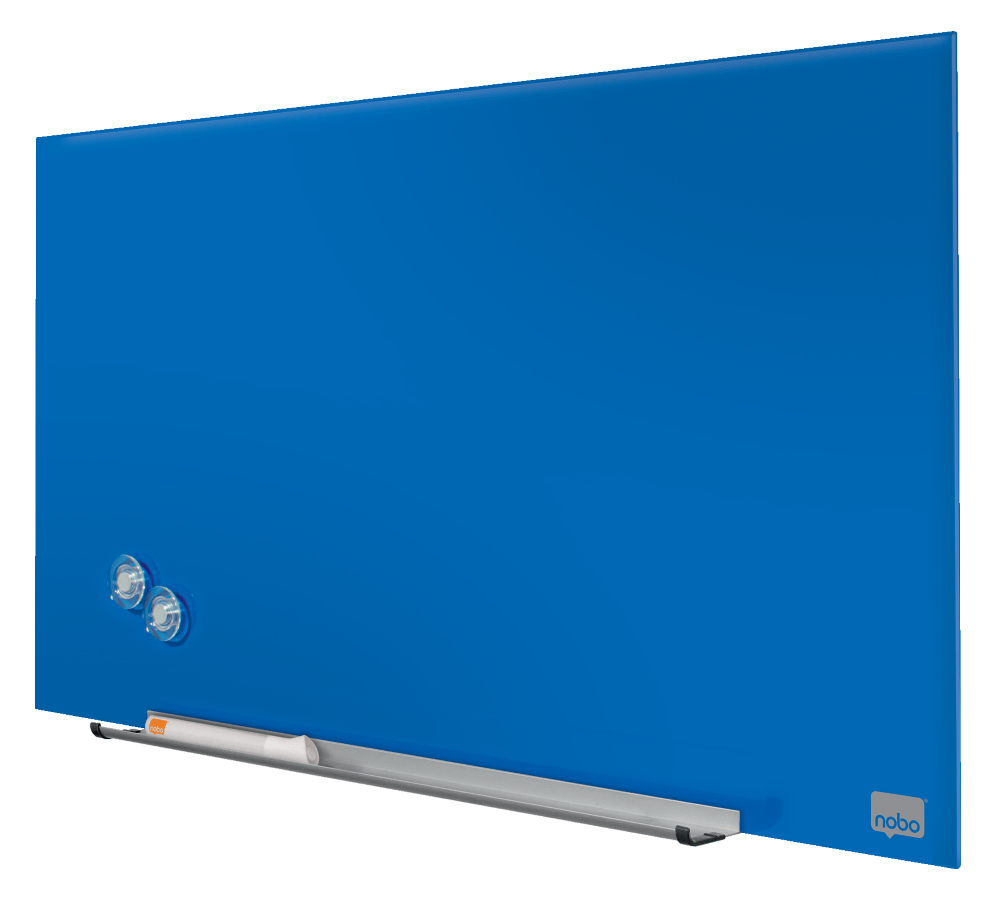 Tabla magnetica sticla de perete 677 x 381 mm Nobo Diamond albastra dacris.net imagine 2022 depozituldepapetarie.ro