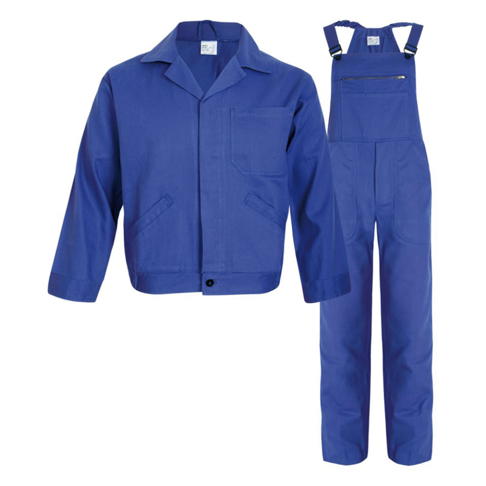 Costum salopeta cu pieptar, bleumarin