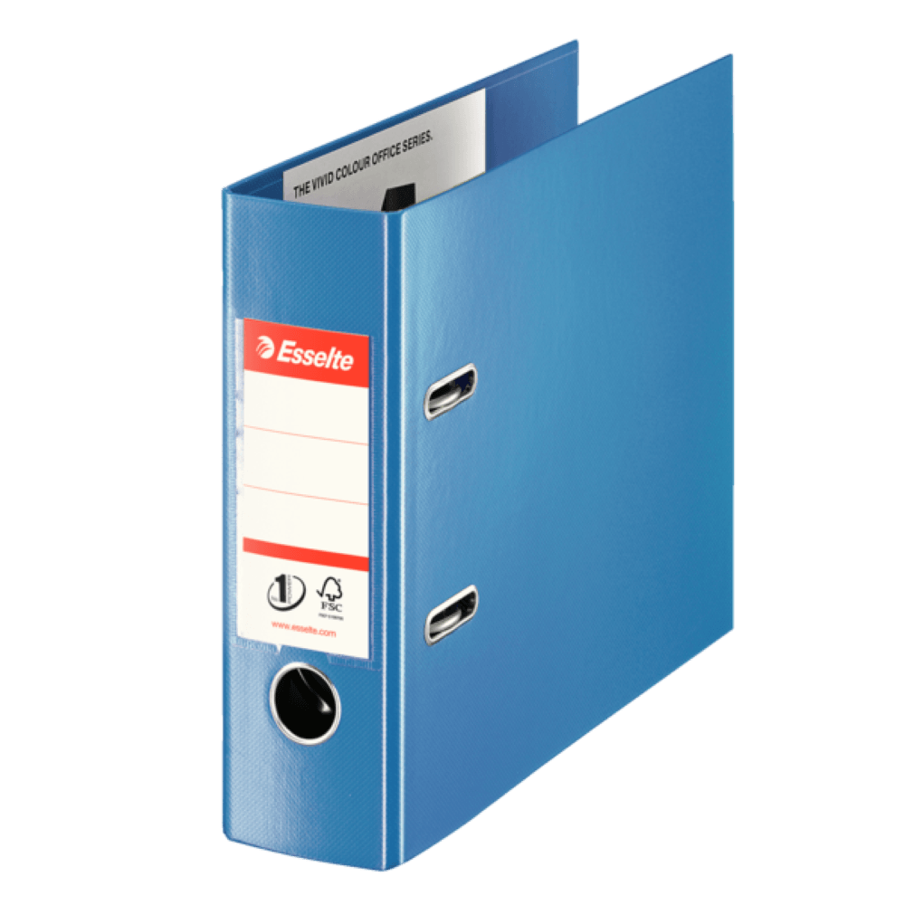 Biblioraft esselte no. 1 power vivida, pp, pentru banci, 7.5 cm, albastru