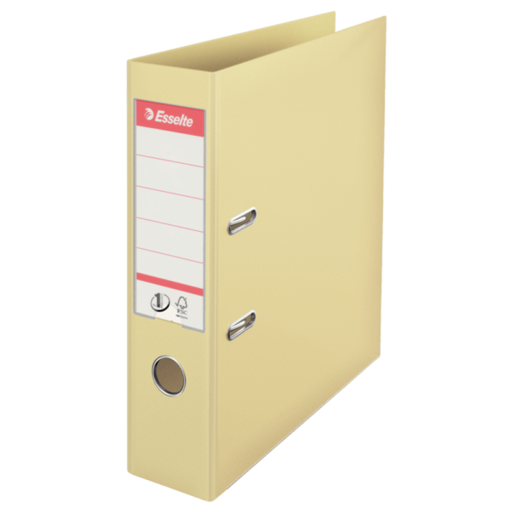 Biblioraft Esselte No.1 Power, PP/PP, partial reciclat, certificare FSC, A4, 75 mm crem