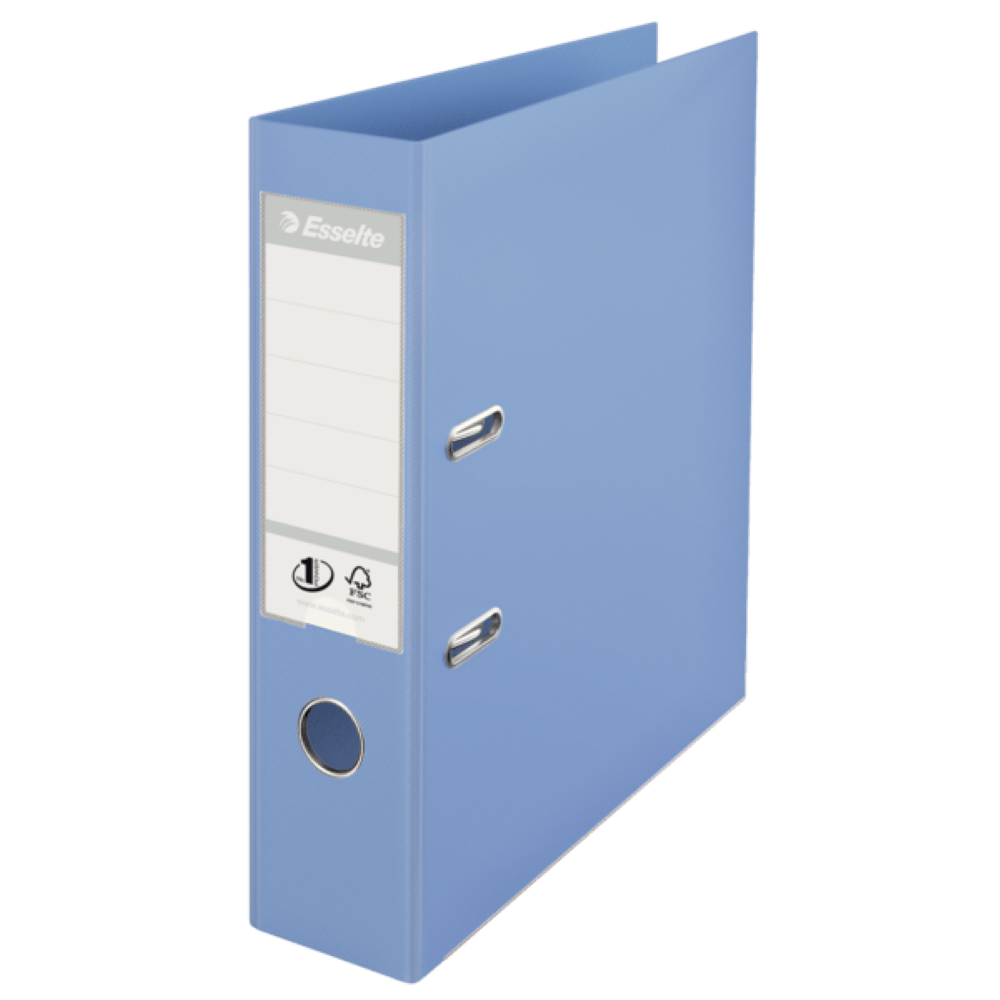 Biblioraft Esselte No.1 Power, PP/PP, partial reciclat, certificare FSC, A4, 75 mm bleu