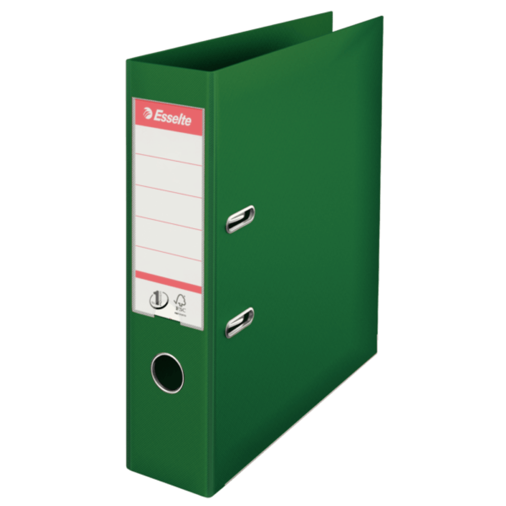 Vezi detalii pentru Biblioraft Esselte No.1 Power, PP/PP, partial reciclat, certificare FSC, A4, 75 mm verde