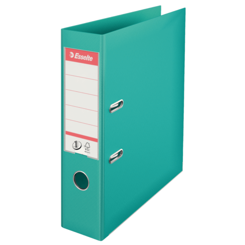 Biblioraft Esselte No.1 Power, PP/PP, partial reciclat, certificare FSC, A4, 75 mm turcoaz