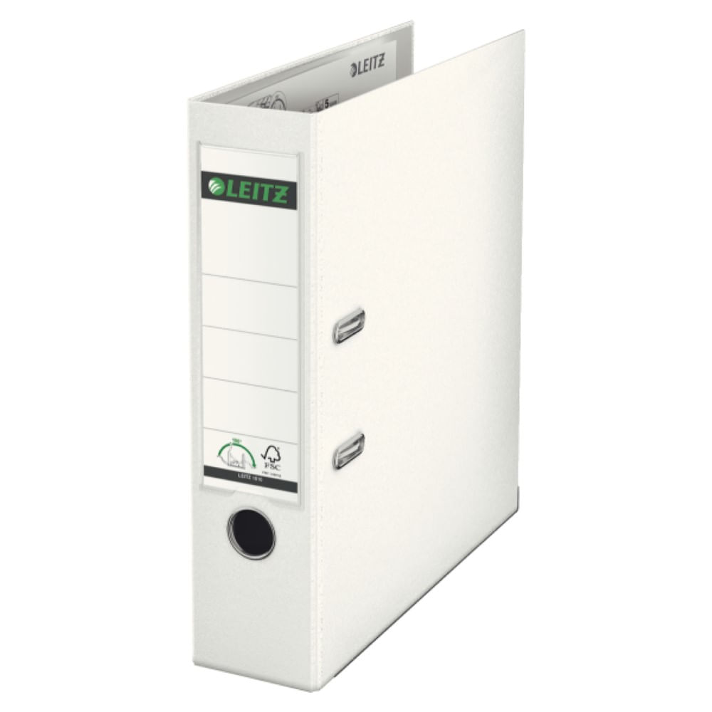 Biblioraft leitz, a4, cu mecanism 180, 8 cm, alb