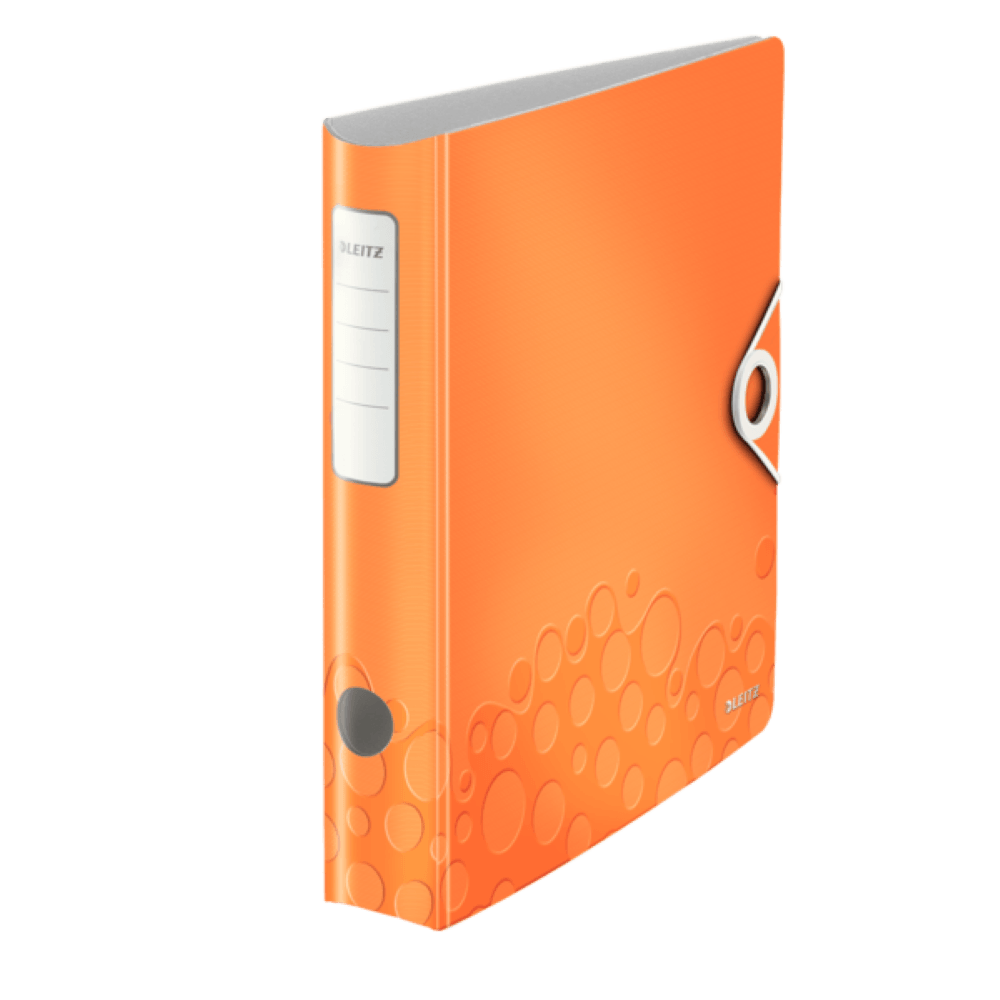 Biblioraft leitz active wow 180, pp, a4, 5 cm, portocaliu metalizat