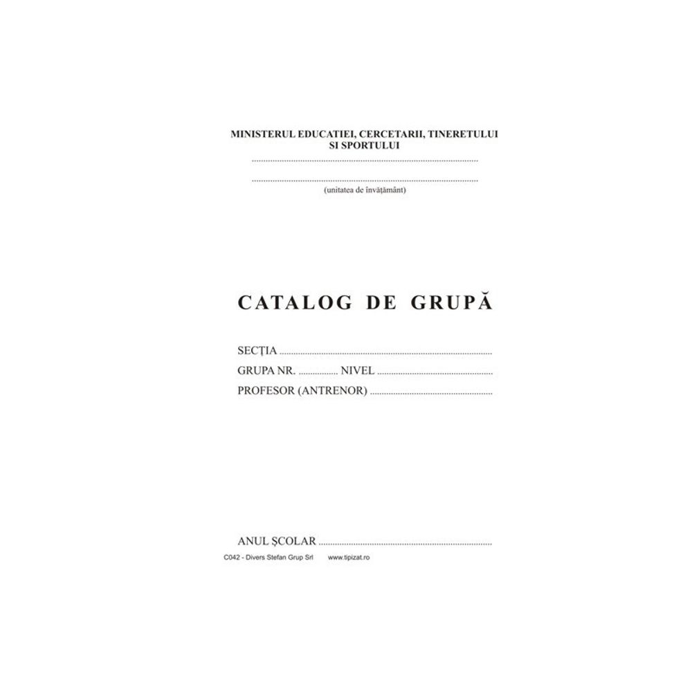 Catalog de grupa, pentru educatie fizica si sport, a5