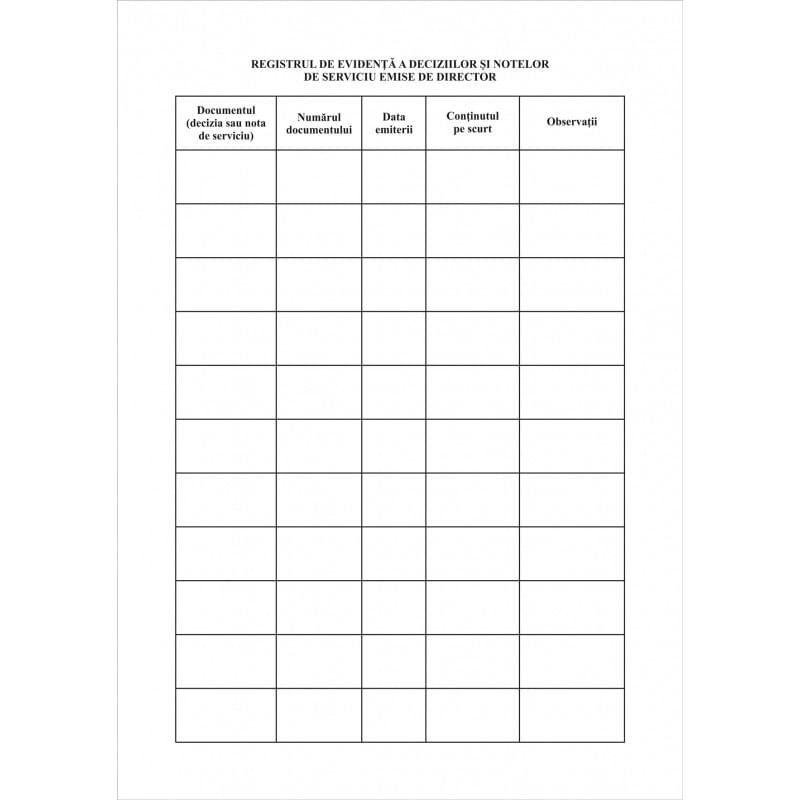 anvelope off road 215/65r16 Registru de evidenta a deciziilor si notelor de serviciu emise de director A4 coperta imitatie piele