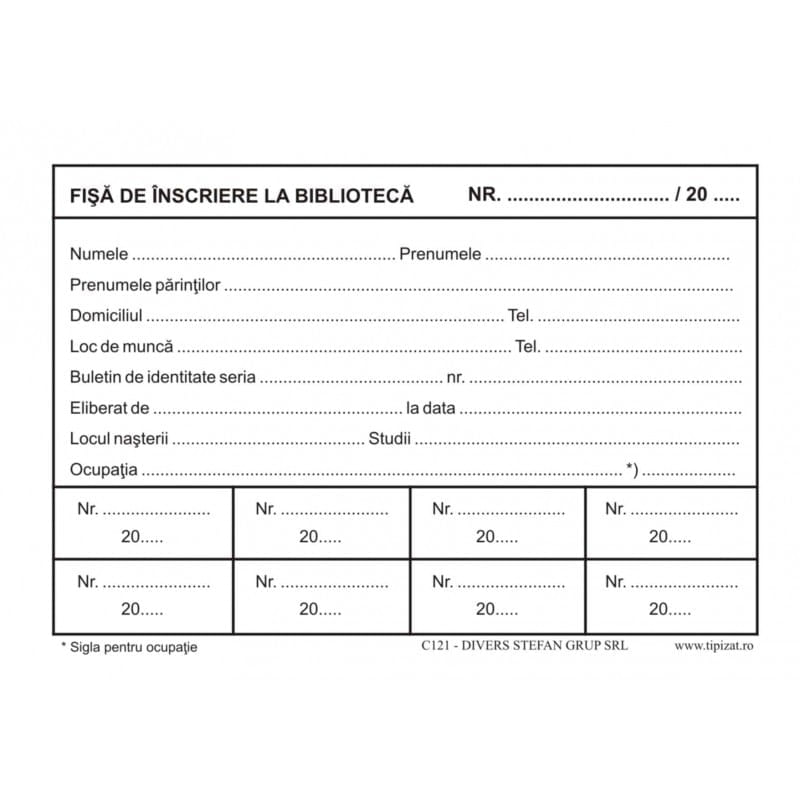 adi de la vâlcea Fisa de inscriere la biblioteca A6