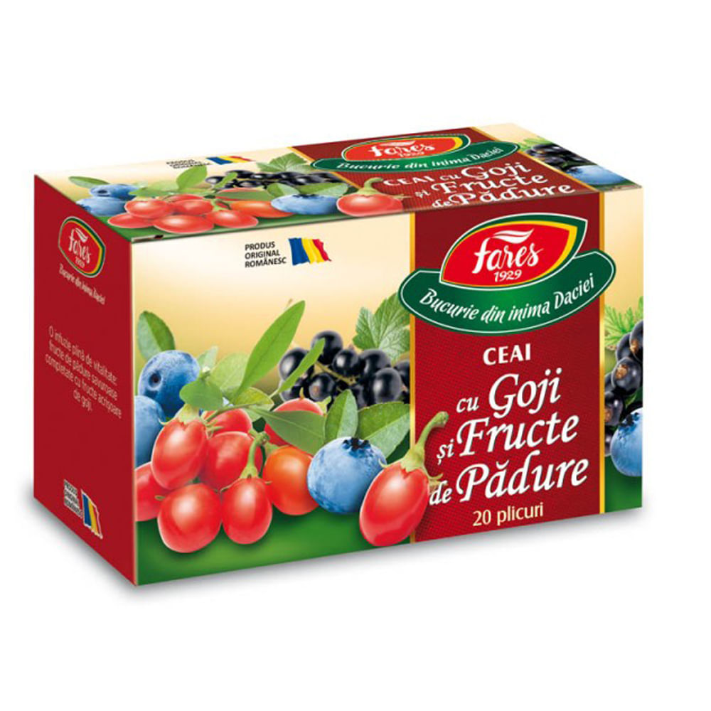 Ceai Fares Goji si Fructe de padure, 20 plicuri/cutie dacris.net imagine 2022 cartile.ro